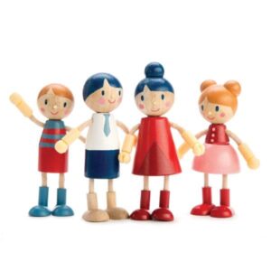 Doll Family Set - Wooden Toy Dolls for Doll House - Tender Leaf Toys