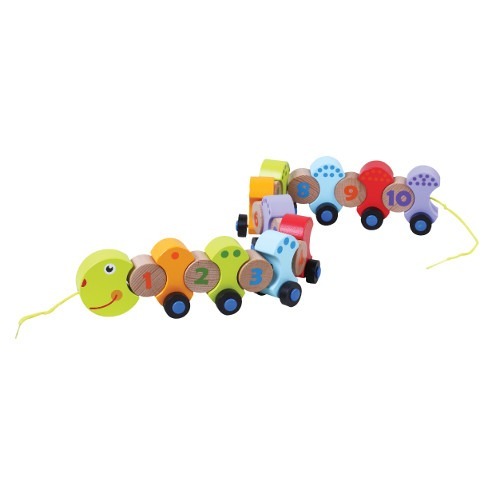 Pull Along Caterpillar Toy - Jumini Wooden Toys for Tots