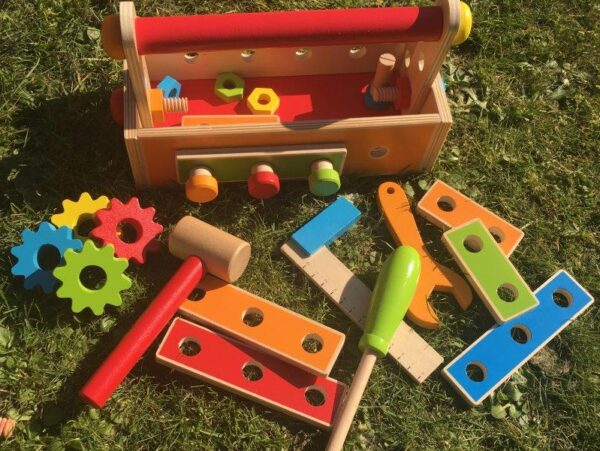 Tool Construction Set with 36 Wooden Toy Tools - Jumini Toys