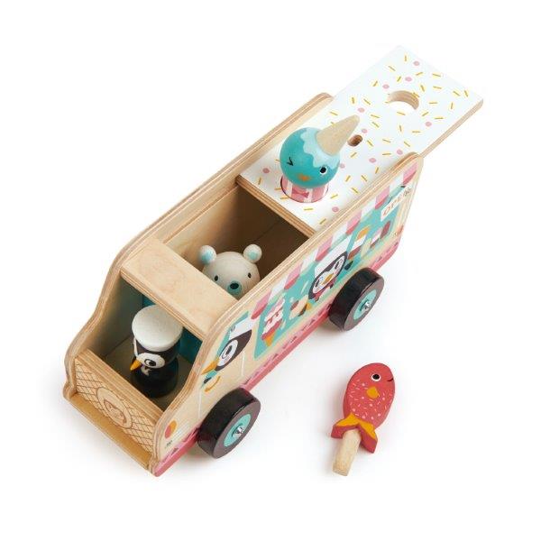 Penguin's Wooden Gelato Van - Traditional Wooden Toys for Children - Tender Leaf