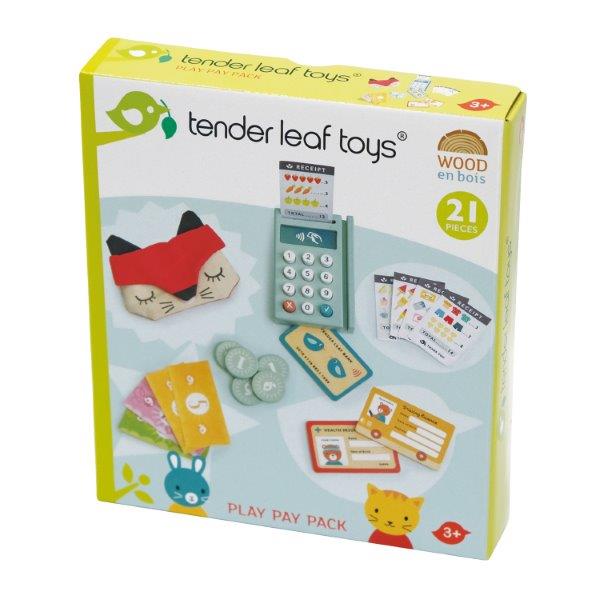 Toy Pay Set with Money and Card Machine - Wooden Toys - Tender Leaf