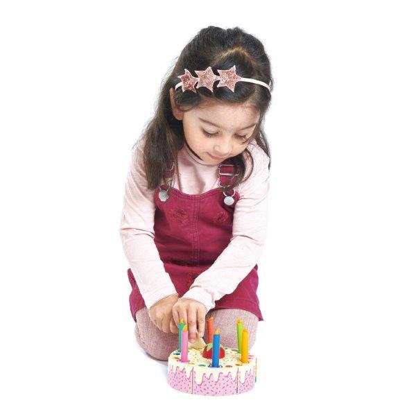 Toy Birthday Cake - Wooden Play Food - Tender Leaf Toys