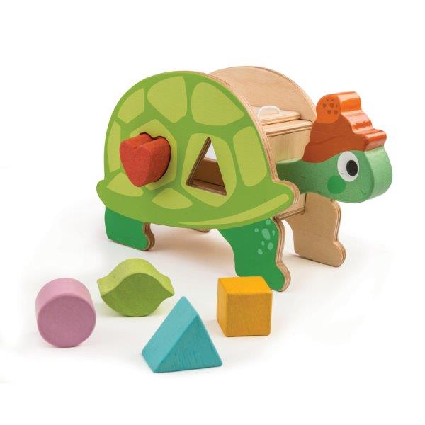 Tortoise Shape Sorter - Wooden Toy - Tender Leaf