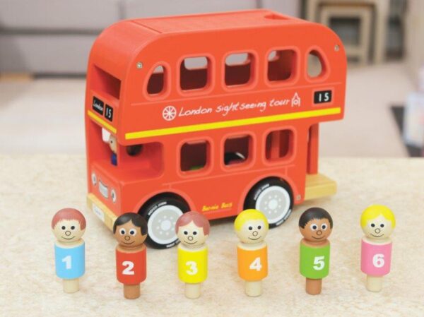 Toy London Bus with People - Wooden Toys - Indigo Jamm