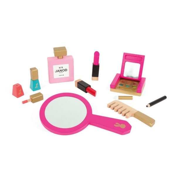 Toy Vanity Set with Makeup and Case - Wooden Toys for Children - Janod