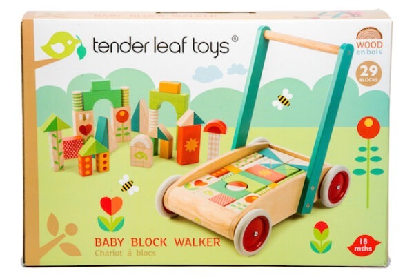 Baby Block Walker - Traditional Wooden Walkers and Strollers for Toddlers - Tender Leaf Toys