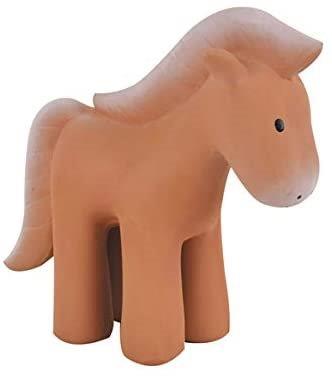Horse Teether and Rattle Toy - Natural Organic Rubber