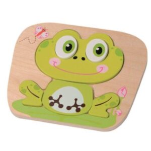 Frog Raised Puzzle for Toddlers - Toddler Toys - First Wooden Puzzle - Jumini Toys