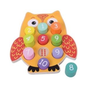 Owl Number Blocks Puzzle - Jumini Wooden Owl Puzzle with Number Blocks for Toddlers