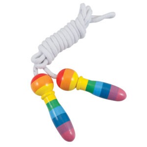 Rainbow Skipping Rope - Wooden Handles - Traditional Games for Children