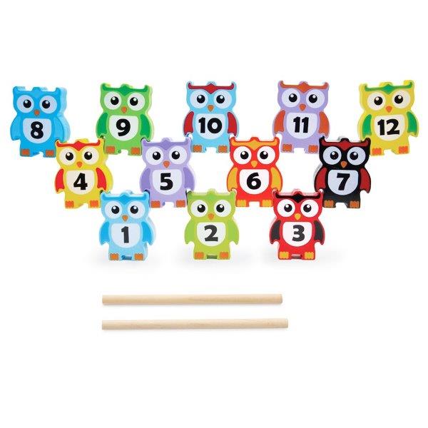 Stacking Owls Number Game - Jumini Wooden Toys - Number Toys for Tots