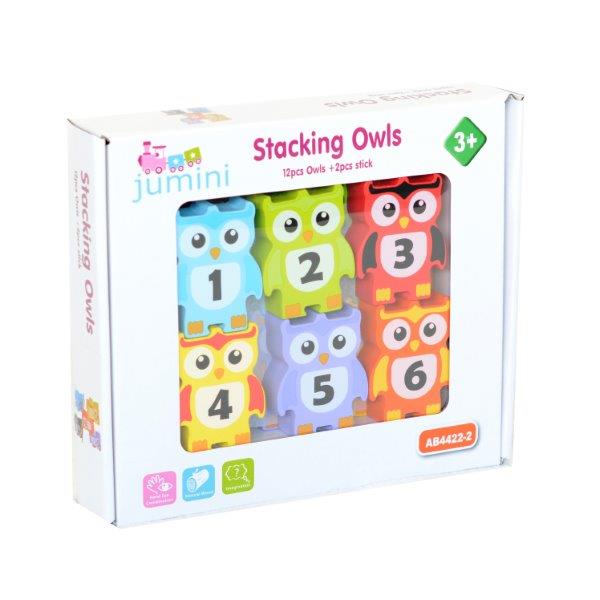 Stacking Owls Number Game - Jumini Wooden Toys - Number Toys for Tots