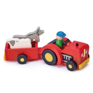 Toy Tractor and Trailer with Animals - Wooden Toys for Children - Tender Leaf