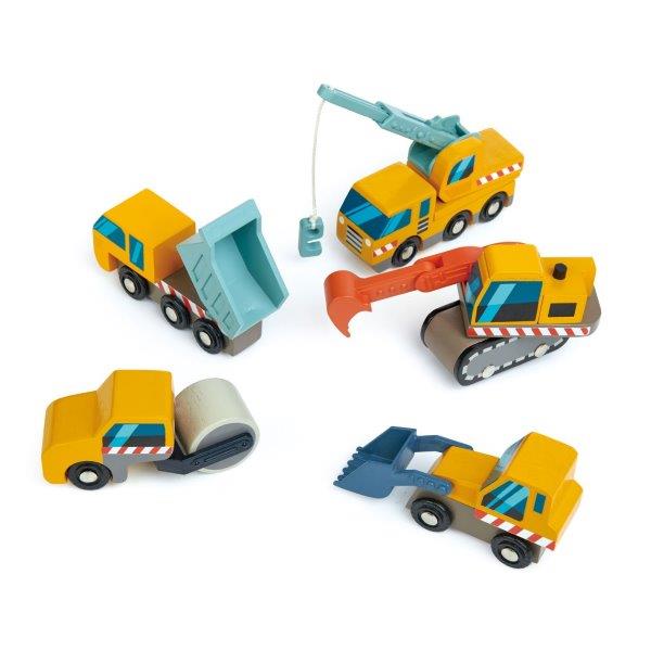 Toy Construction Site - Wooden Vehicles - Tender Leaf Toys
