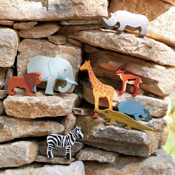Toy Safari Animals - Wooden Animals for Children - Tender Leaf Toys
