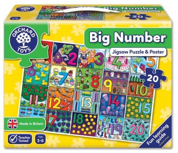 1 to 20 Jigsaw Puzzle - Big Floor Puzzles for Children - Orchard Toys