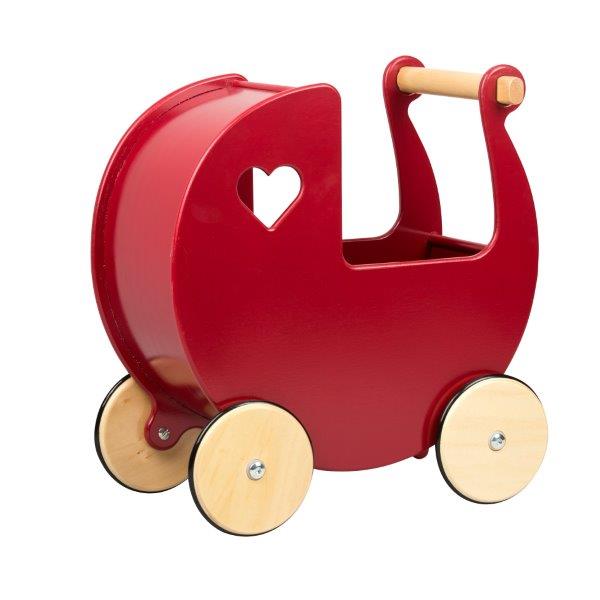 Moover Doll's Pram and Toddler Walker - Cherry Red Pram Stroller - Hippychick