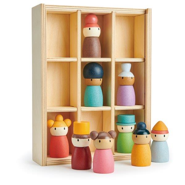 Toy Hotel with Wooden People - Tender leaf Wooden Toys for Children