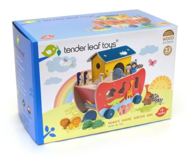 Noah's Ark Shape Sorter Toy - Wooden Toys for Children - Tender Leaf Toys