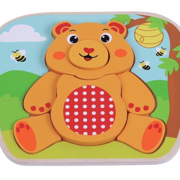 Bear Raised Puzzle for Toddlers - Toddler Toys - First Wooden Puzzles - Jumini Toys-