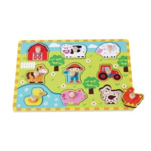 Farm Peg Puzzle - Jumini Wooden Toys for Toddlers - Toddlers Toys and Puzzles