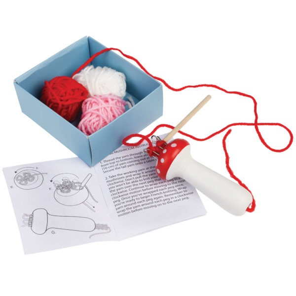 Knitting Mushroom - French Knitting Set for Children - Children's Knitting Kits - Rex London