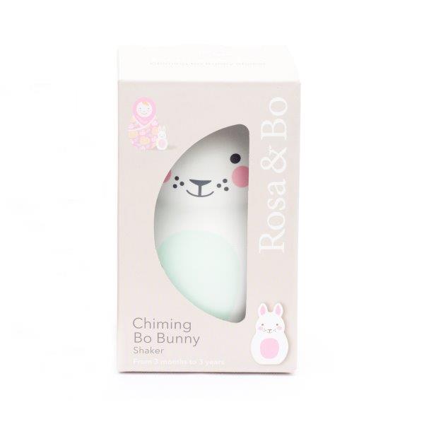 Mint Bo Bunny Chiming Shaker - Baby Rattles and Rattle Toys - Rosa and Bo