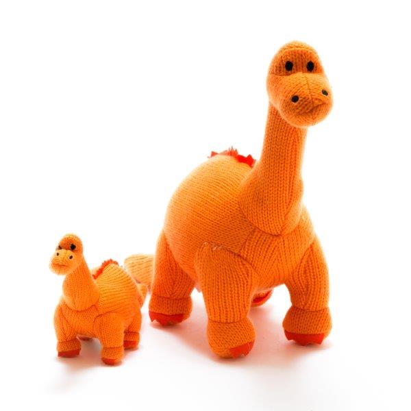 Orange Diplodocus Soft Toy - Dinosaur Soft Toys for Children by Best Years