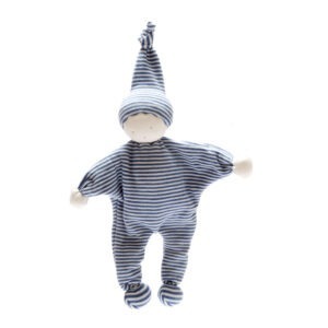 Organic Doll Comforter - Navy Stripe - Best Years Organic Comforters and Soothers