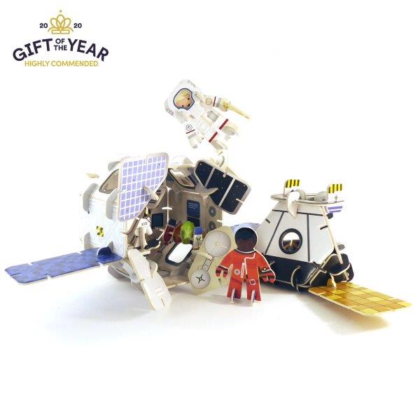 Space Station 3D Pop-Out Cardboard Playset Model for Children by Playpress
