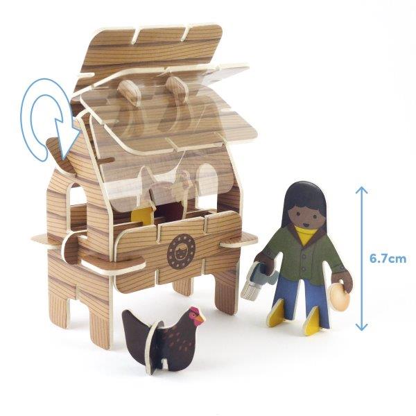 Farmyard and Animals 3D Cardboard Pop-Out model Making Playset for Children by PlayPress