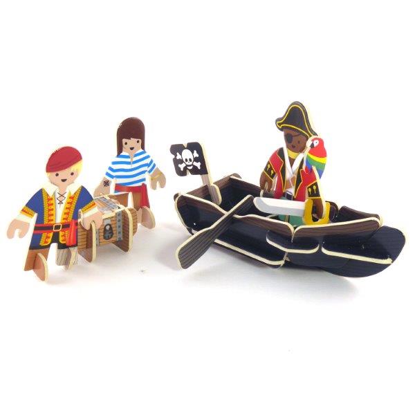 Pirate Island 3D Cardboard Pop-Out Model Making Playset for Children by Playpress