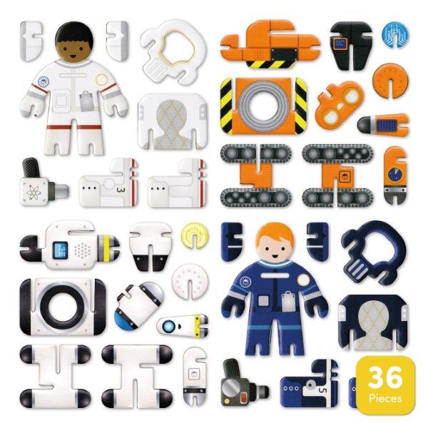 Astronaut and Robot 3D Cardboard Pop-Out Models Playset for Children by PlayPress