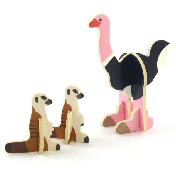 Savannah Safari Animals 3D Cardboard Pop-Out Model Making Playset for Children by Playpress