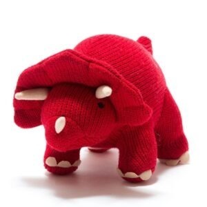 Red Triceratops Soft Toy - Dinosaur Soft Toys for Children - Best Years Toy Dinosaurs