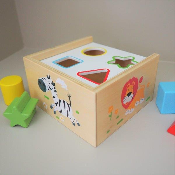 Shape Sorting Box for Toddlers - Jumini Wooden Toys - Shape Sorter Toy