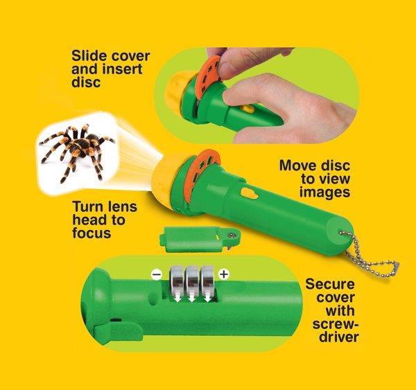 Creepy Crawly Torch and Projector - Natural History Museum - Insect Projector Toy, Children's Bug Projector