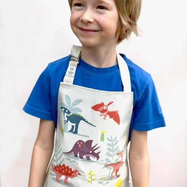 Dinosaur Friends Apron for Children - Threadbear Designs - Dinosaur Children's Aprons 100% Cotton