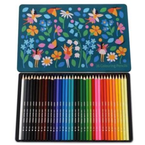 Fairies in the Garden Colouring Pencils with Tin - Rex London - Children's Fairy Coloured Pencil Set