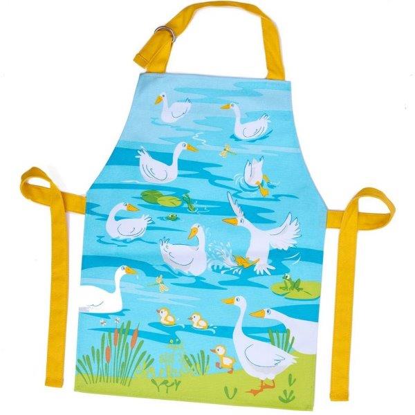 Gaggle of Geese Children's Apron - Threadbear Designs - 100% Cotton Wipe Clean - Aprons for Children