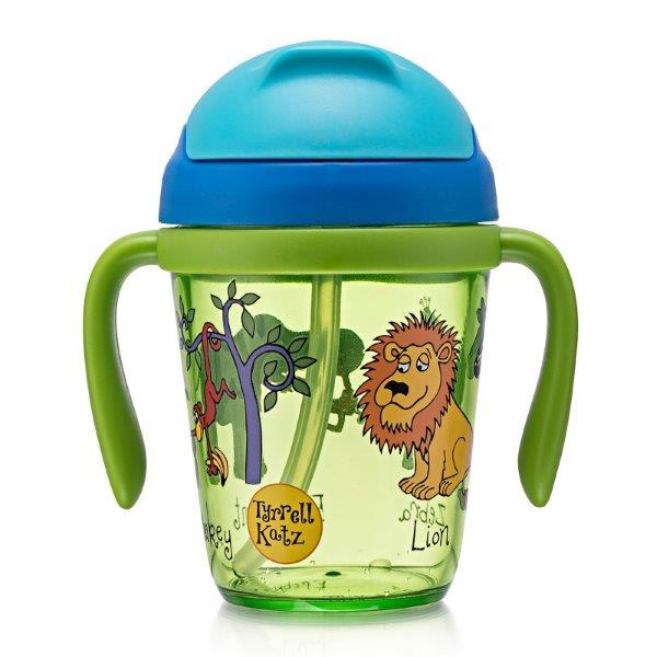 Two Handle Trucks Toddler Drinking Bottle with Straw and Lid - Tyrrell Katz