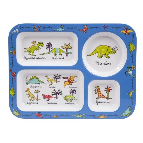 Tyrrell Katz Melamine Dinosaur Compartment Food Tray for Toddlers