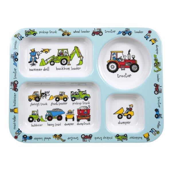 Tyrrell Katz Melamine Trucks Compartment Food Tray for Toddlers