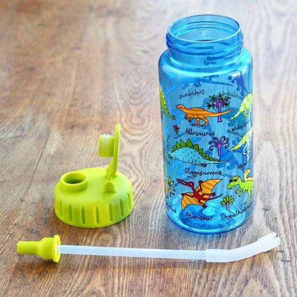 Reusable Dinosaur Drinking Bottle with Straw - Tyrrell Katz - Eco-Friendly Dinosaur Drinking Bottles