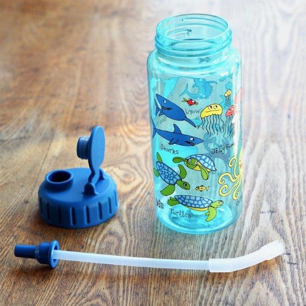 Tyrrell Katz Ocean Drinking Bottle for Children with Straw - Eco-Friendly and Reusable