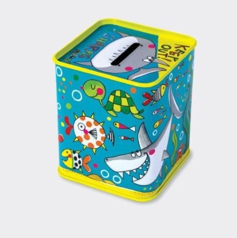 Shark Money Tin For Children - Rachel Ellen - Children's Money Box - Money Tins and Boxes for Kids
