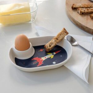 Space Age Egg Tray - Rex London - Rocket Egg Cup - Rocket Egg Plate - Made from Bamboo