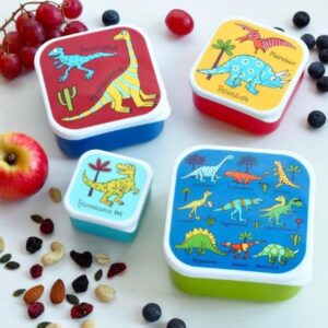 Tyrrell Katz Dinosaur Snack Box Set - Set of 4 Dinosaur Lunch Boxes for Children