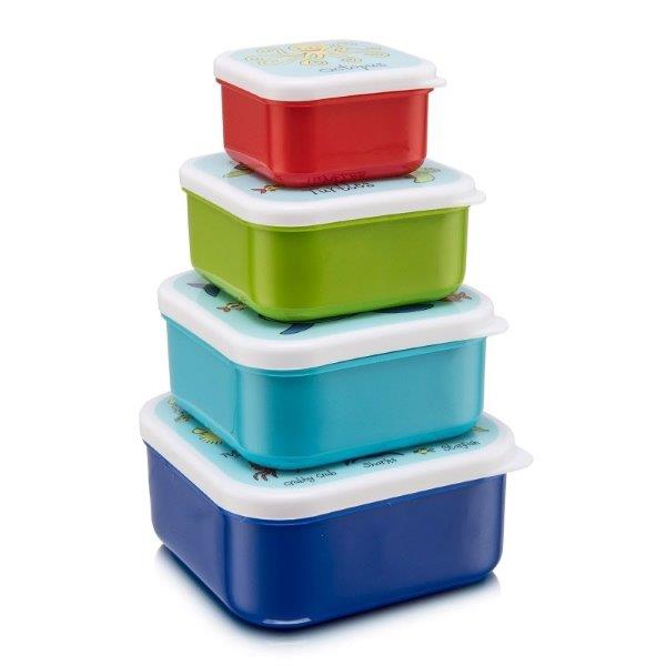 Tyrrell Katz Ocean Snack Box Set - Set of 4 Ocean Lunch Boxes for Children