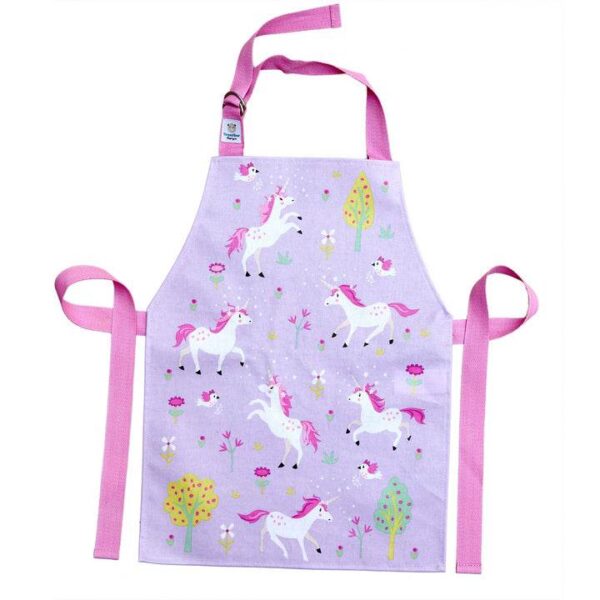 Unicorn design, wipe-clean apron for children from Threadbear Designs. Shop onlone with Ebb & Flow Kids